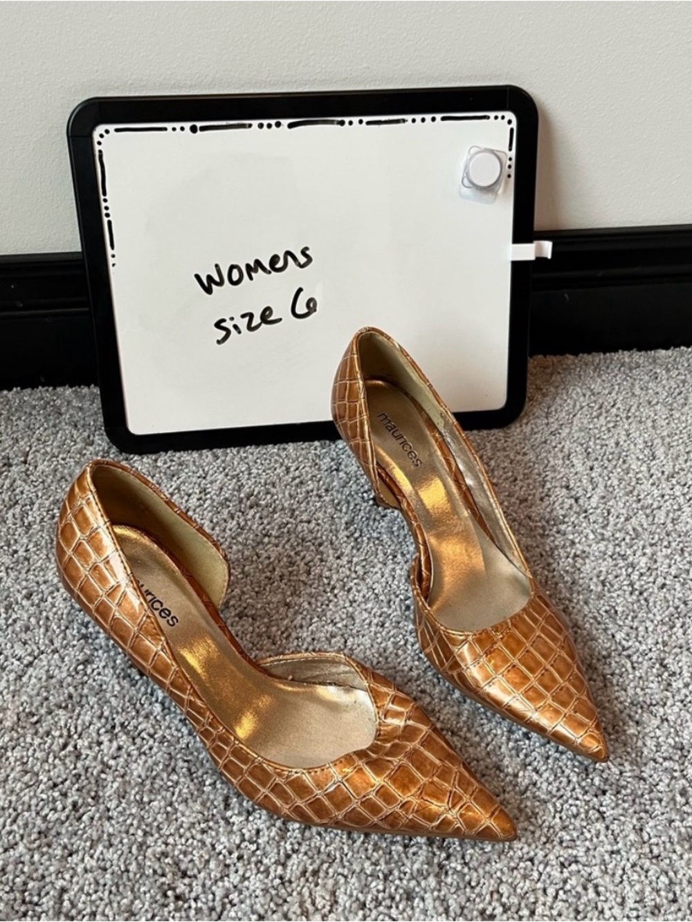 Maurices Metallic Bronze Croc-Embossed Pointed Pumps